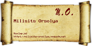 Milisits Orsolya névjegykártya